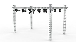 3D stage light set 3D model model
