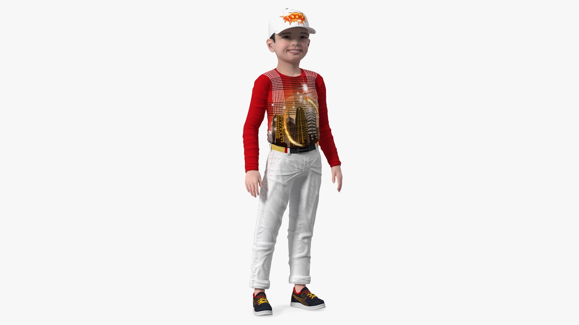 Asian Child Boy Street Style 3D model preview