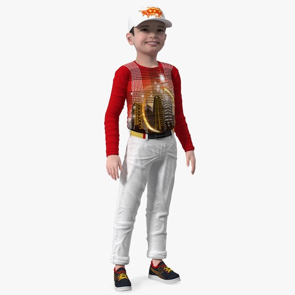 3D model Asian Child Boy Street Style