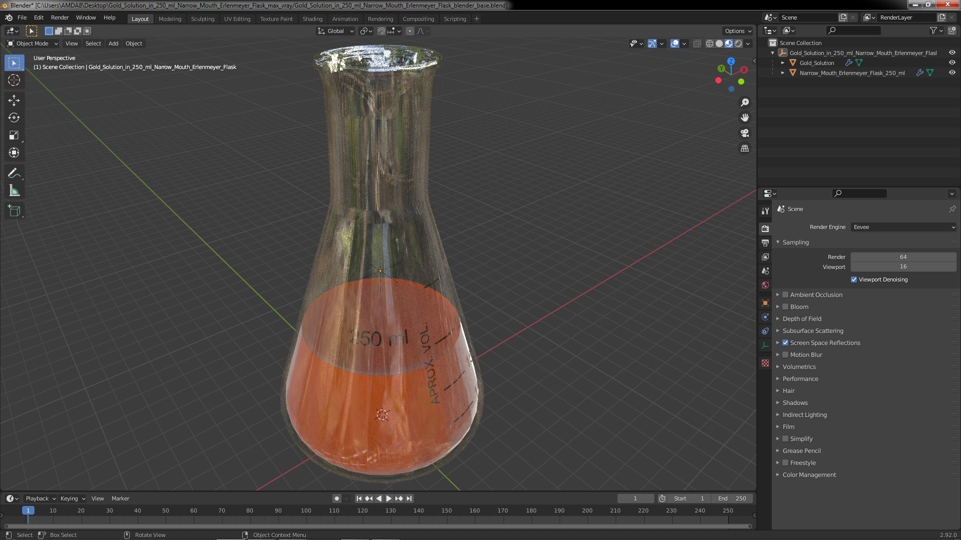 Gold Solution in 250 ml Narrow Mouth Erlenmeyer Flask 3D model https://p.turbosquid.com/ts-thumb/a2/VvBU34/x2/goldsolutionin250mlnarrowmoutherlenmeyerflask3dmodel019/jpg/1696428616/1920x1080/fit_q87/a08e720669ab7624798b9b9f344a54a307bd15c6/goldsolutionin250mlnarrowmoutherlenmeyerflask3dmodel019.jpg