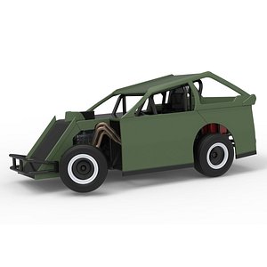 Mod Lite Race car while turning Version 2 Scale 1 to 25 3D model