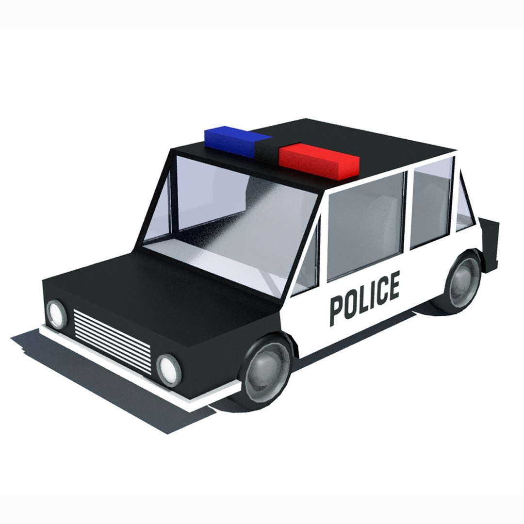 3D cartoon police car model - TurboSquid 1645075