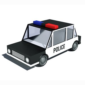 3D cartoon police car model