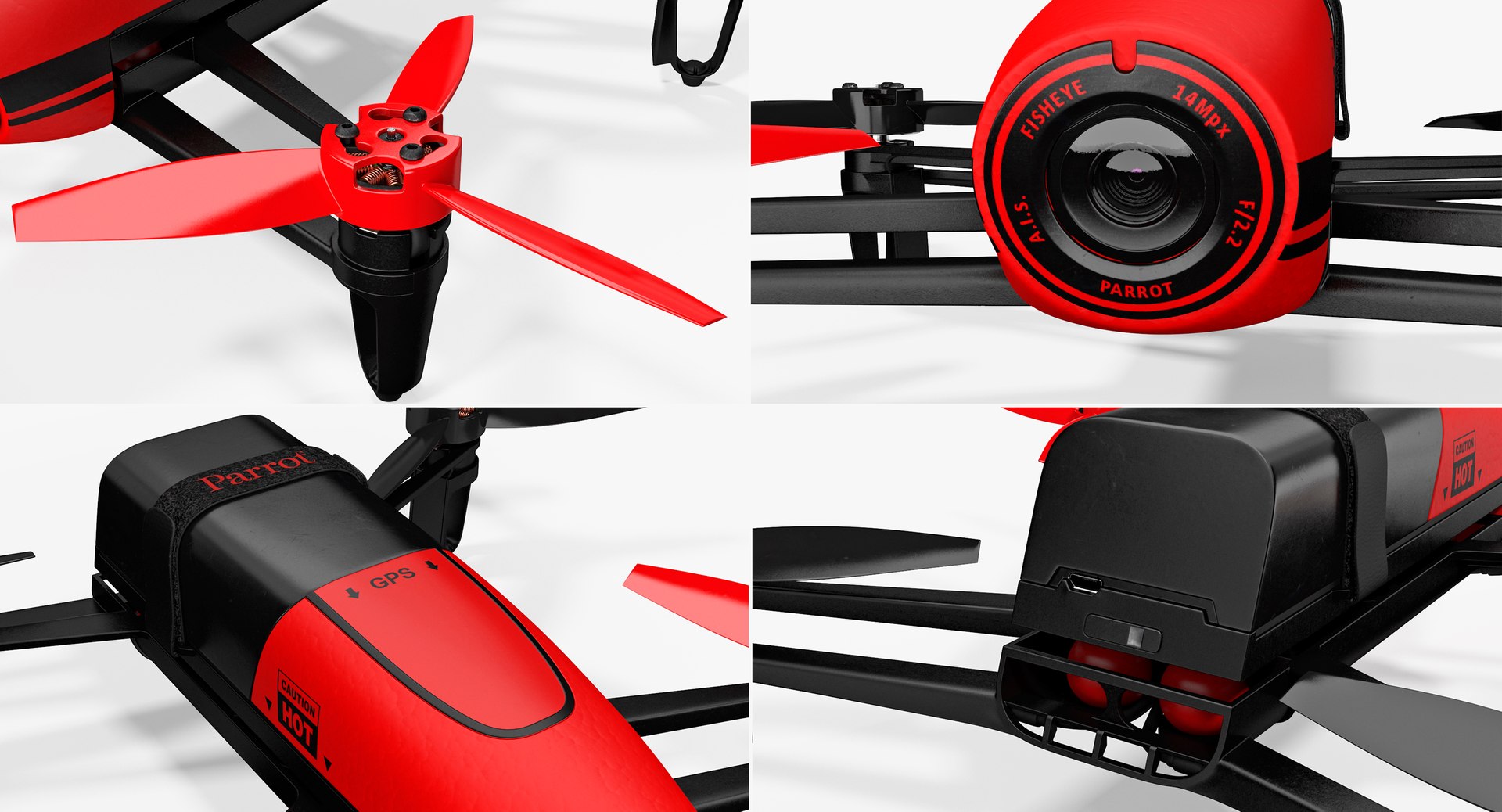 Parrot bebop quadcopter drone model - TurboSquid 1195568