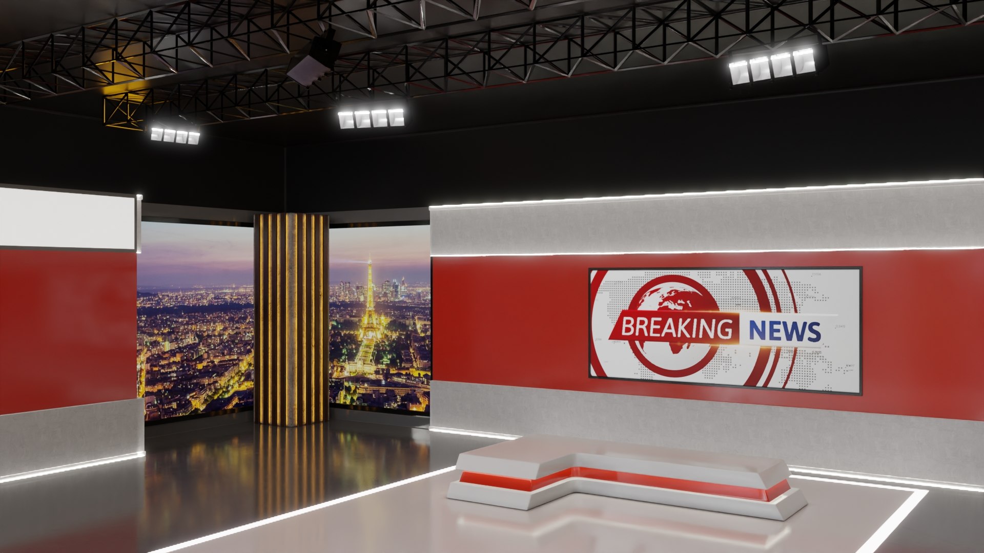 3D TV News Studio - TurboSquid 2160075