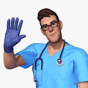 Medical Cartoon Doctor Full Rigged toon Medic