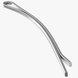 3D Curved Hair Pin Silver model
