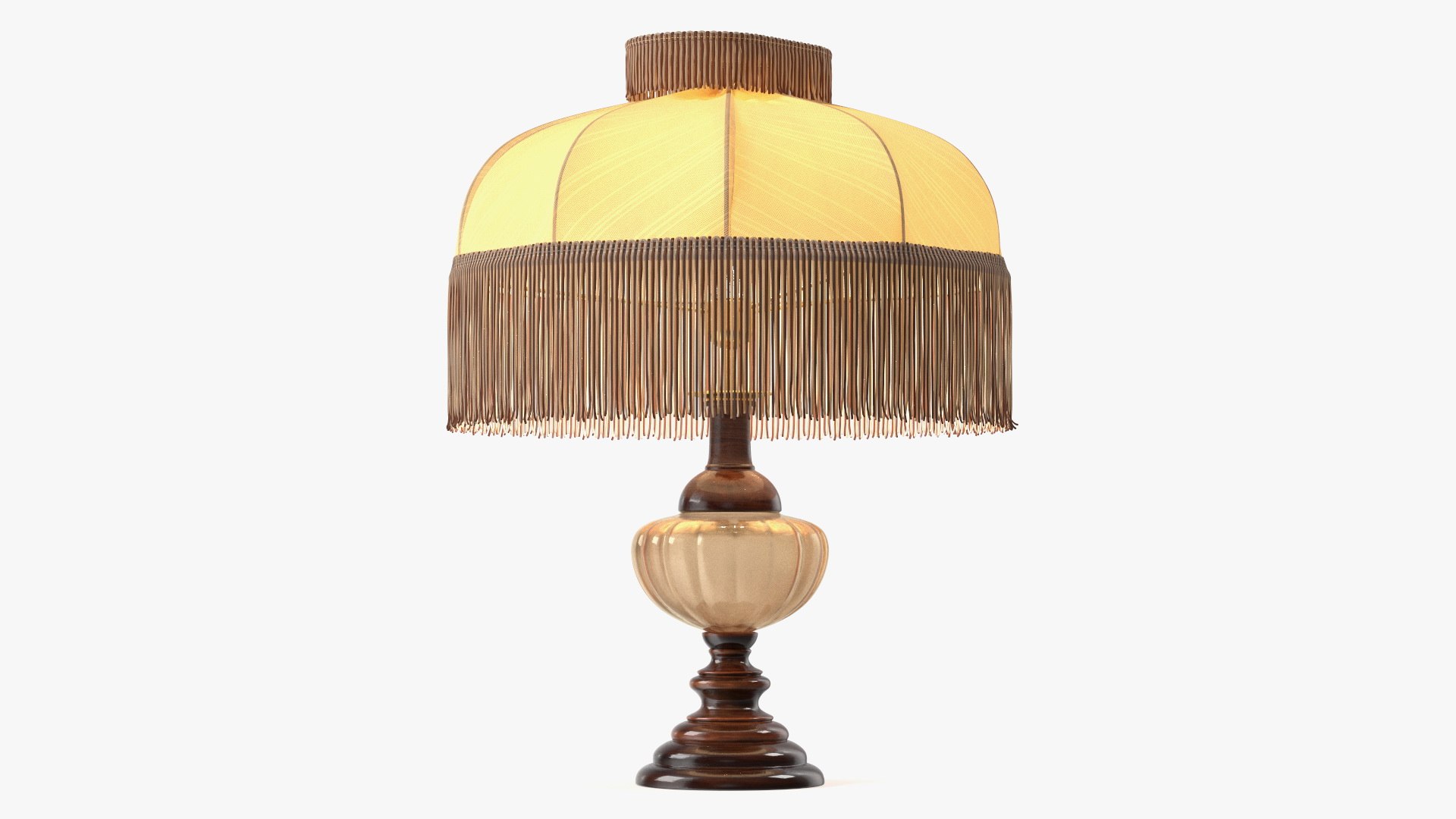 Traditional Table Lamp Turned On 3D model preview