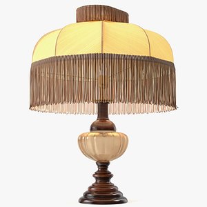 Traditional Table Lamp Turned On