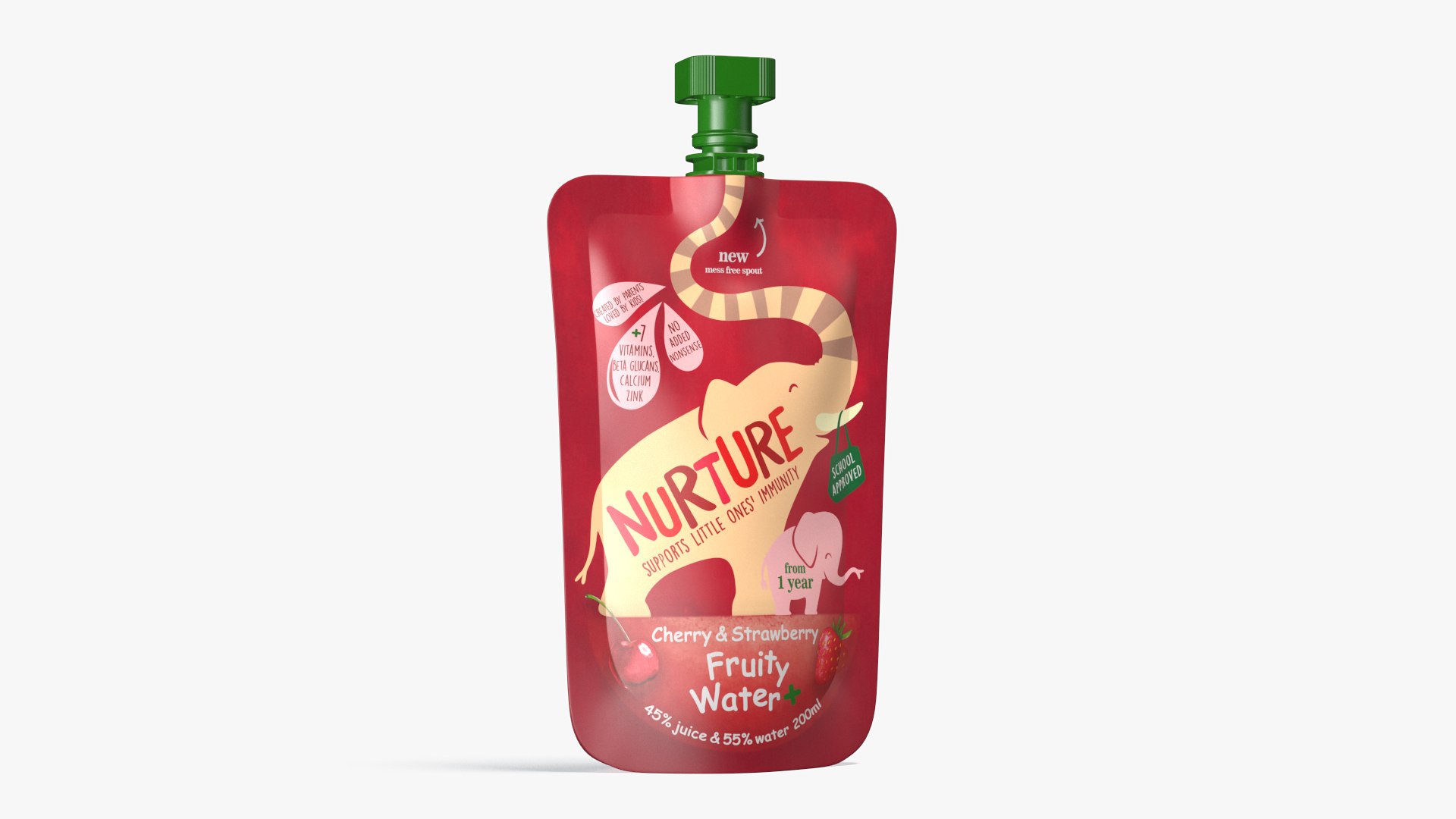 Nurture Fruity Water Cherry and Strawberry 3D model preview