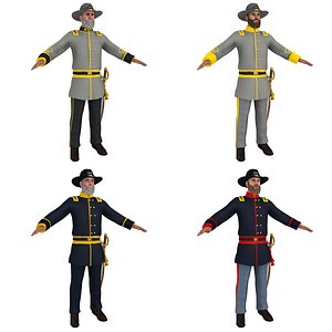 3D pack civil war officer