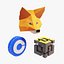 Metamask 3D crypto exchanges High quality model