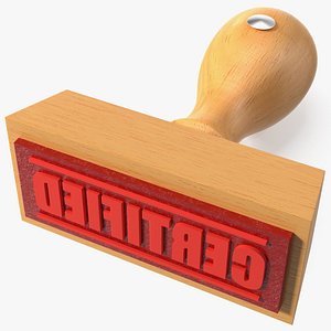 Rubber Stamp with Wood Handle Certified