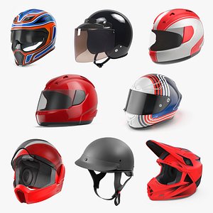 Motorcycle Helmets Collection 4 3D