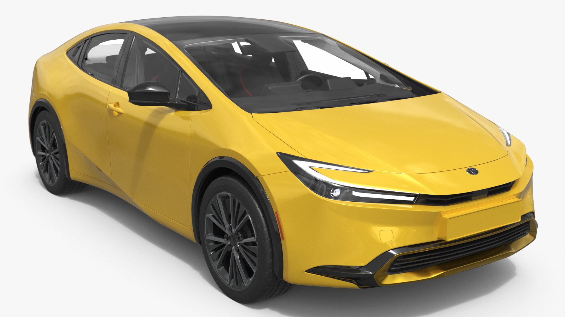 Toyota Prius Modern Hatchback 2025 Yellow 3D model preview