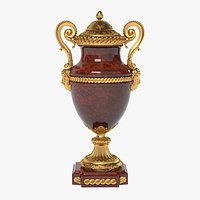 French 19th Century Louis XVI St. Rouge Griotte And Ormolu Lidded Urn