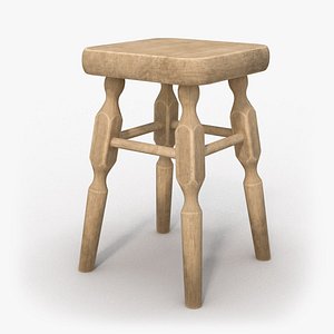 ready wooden chair 3D