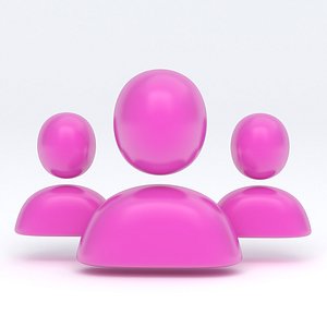 Group User Icon Pink 3D model
