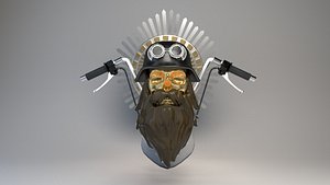 Biker Skull with Beard