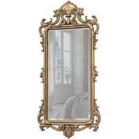 Classic Antique Tall Wall Mirror in elegant gold frame 3D model