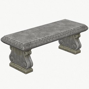 Stone Bench PBR Game Ready