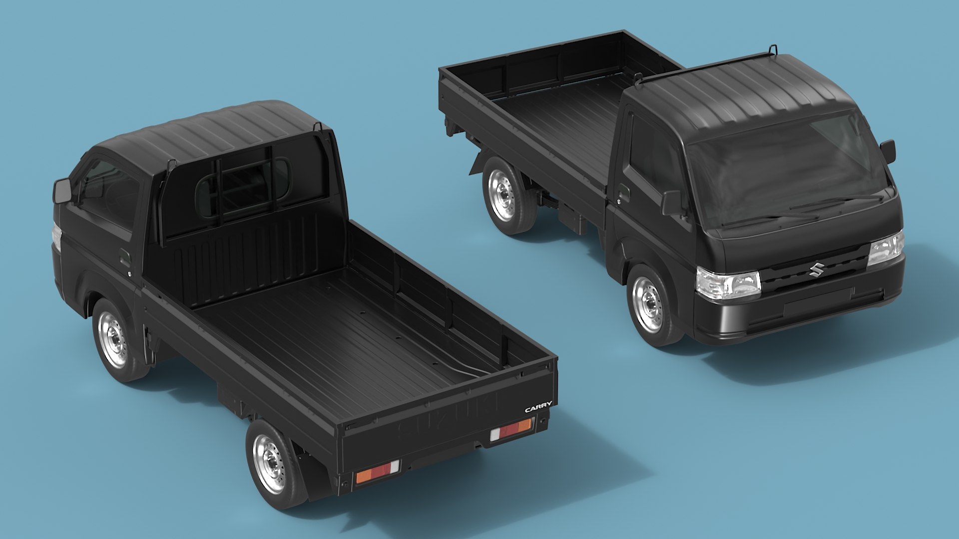 Black Suzuki Carry Truck Simplified 3D model https://p.turbosquid.com/ts-thumb/a3/FbfKD0/o0/blacksuzukicarrytrucksimplifiedc4dmodel004/jpg/1729552555/1920x1080/fit_q87/065cfe0e44f611e74bc5af87b8786661d9b46578/blacksuzukicarrytrucksimplifiedc4dmodel004.jpg
