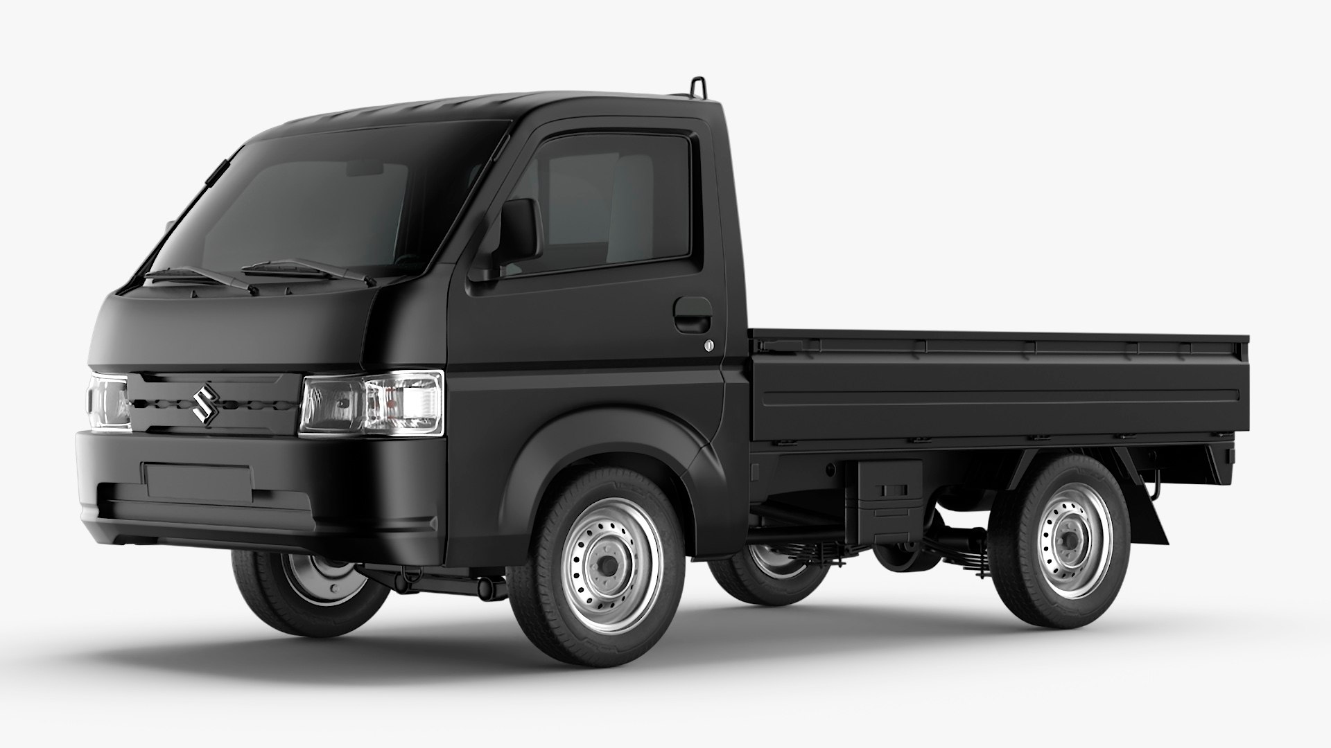 Black Suzuki Carry Truck Simplified 3D model preview