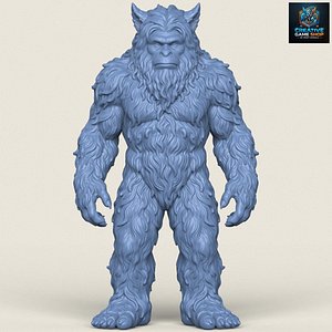 3D Himalayan Snowman Yeti Print Ready 3D Model model