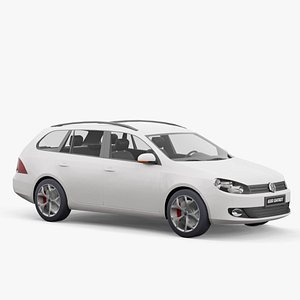 Volkswagen Golf  variant 2010 lowpoly model