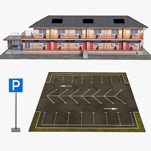 Two Story Motel with Car Parking Collection