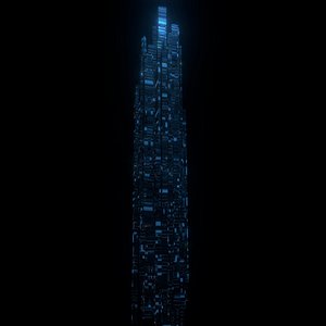 3D model skyscrapers sci fi architectural