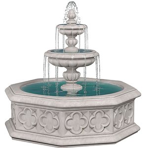 Marble Garden outdoor fountain in oriental Arabic style 3D model 3D