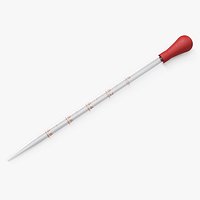 Glass Experiment Medical Pipette With Red Rubber Cap