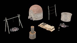 Medieval Props Pack Game Ready model