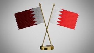 3D model Table Flag of Bahrain