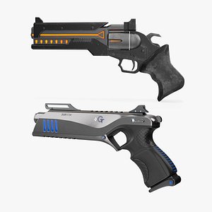 Futuristic Sci Fi Pistols Collection 3D model