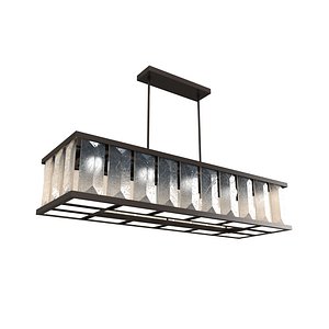 3D Bella figura  facet chandelier rectangular bronze