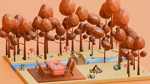 3D Low Poly Nature model
