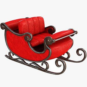 3D model Santa Sleigh Old