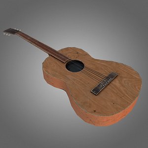 acoustic guitar pbr obj