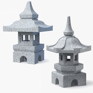 3D Stone Lanterns Collection