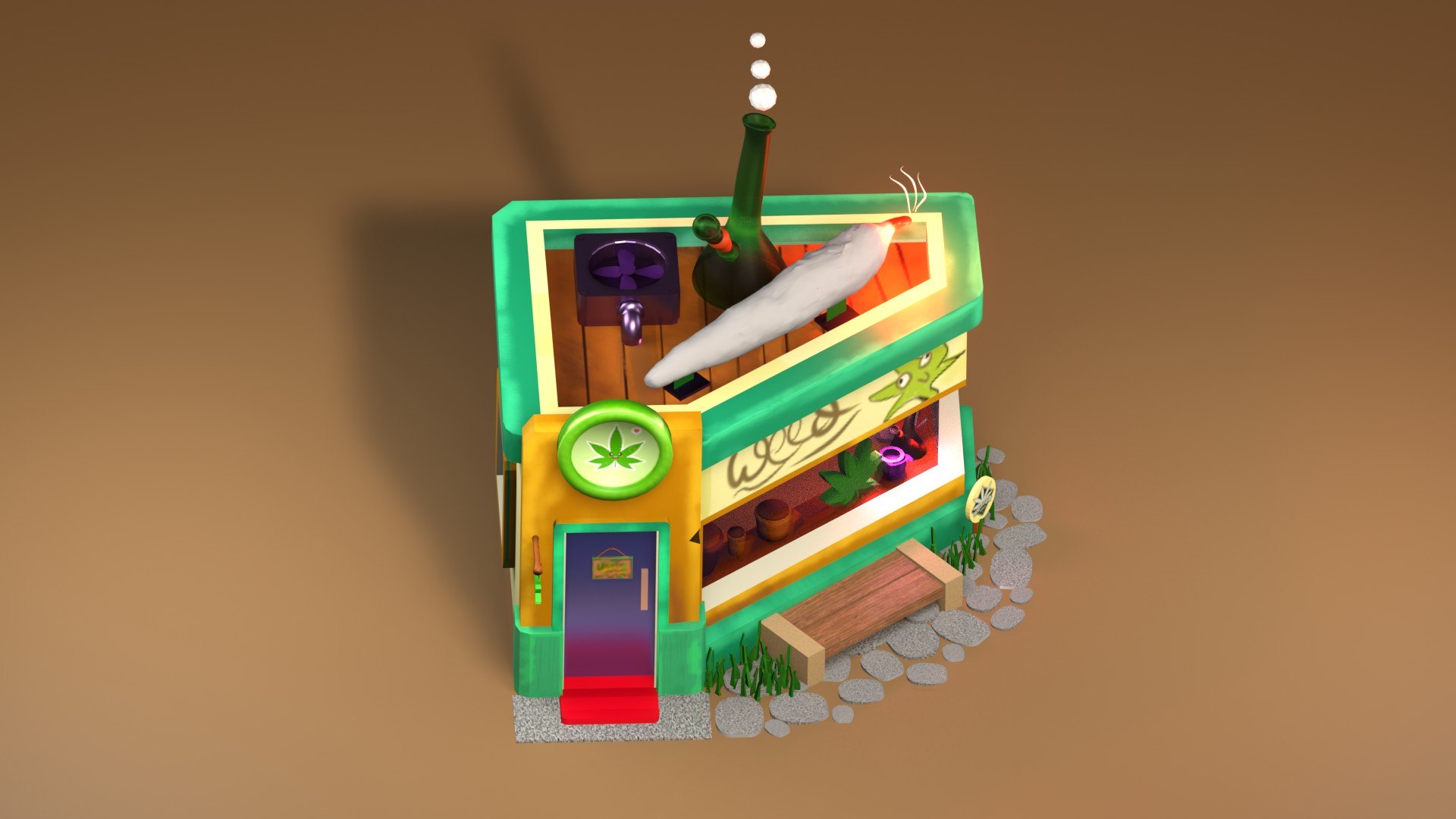 3D model Weed Cannabis marijuana shop Blender render Low-poly 3D model https://p.turbosquid.com/ts-thumb/a4/38Ovo6/1k/9/jpg/1657625719/1920x1080/fit_q87/a90a59a2d9550a5448403fc659e35a435b861f10/9.jpg