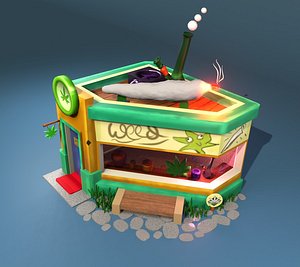 3D model Weed Cannabis marijuana shop Blender render Low-poly 3D model