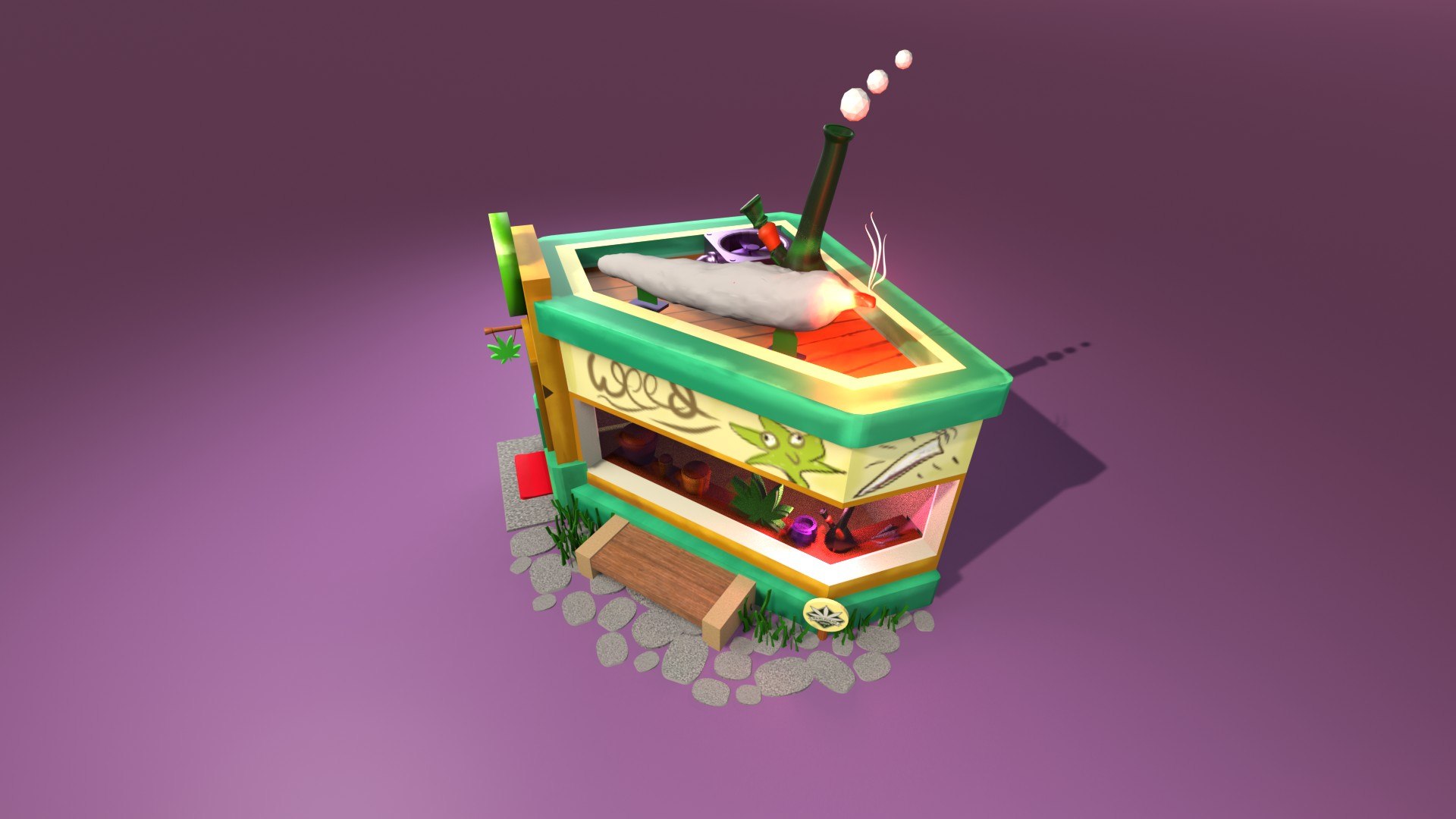 3D model Weed Cannabis marijuana shop Blender render Low-poly 3D model https://p.turbosquid.com/ts-thumb/a4/38Ovo6/he/6/jpg/1657625716/1920x1080/fit_q87/c823d342d9c673812d73a3a18b21afd93ae12b13/6.jpg