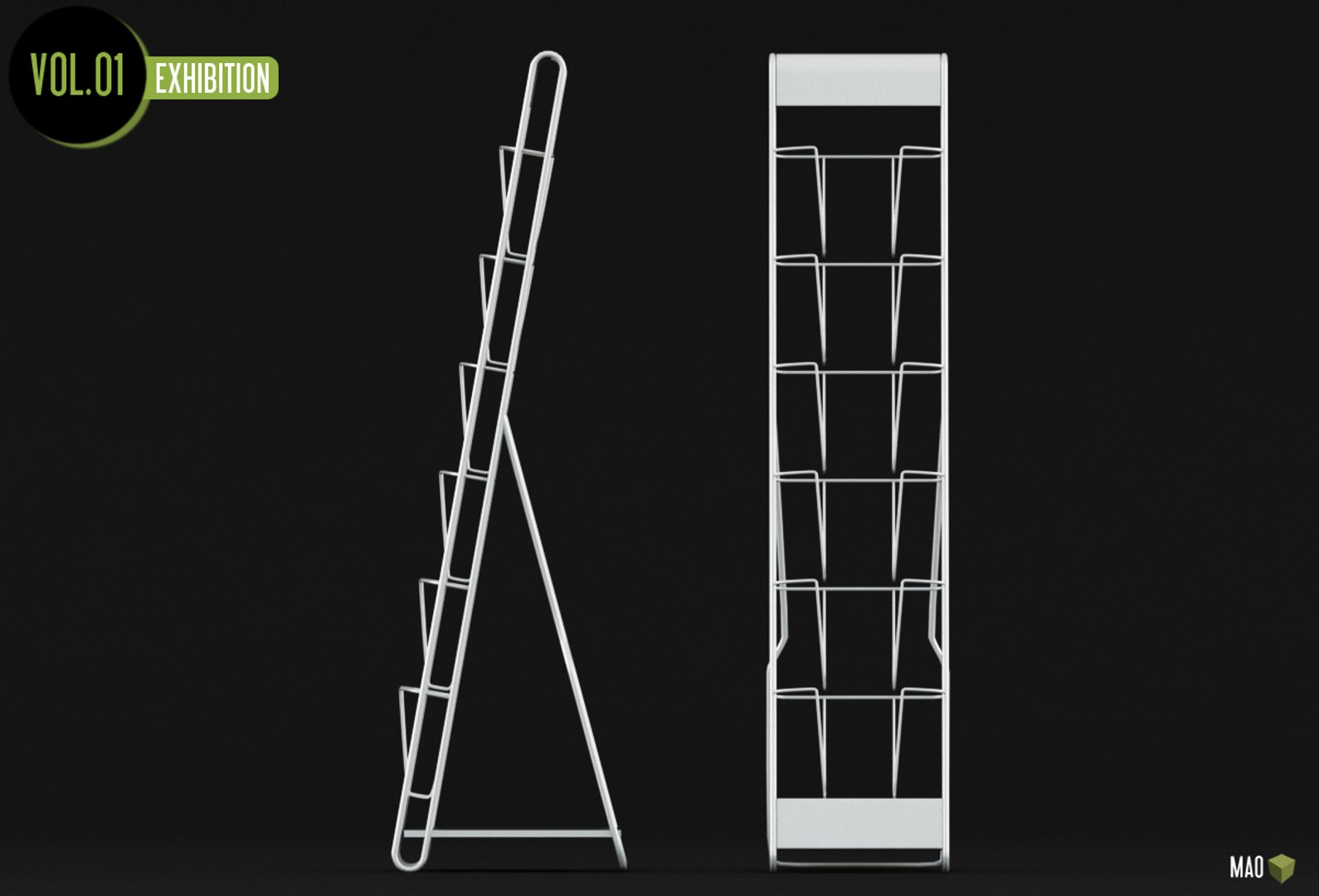 Leaflet Rack 3d Model