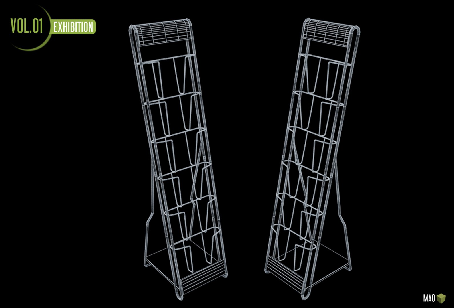 Leaflet Rack 3d Model