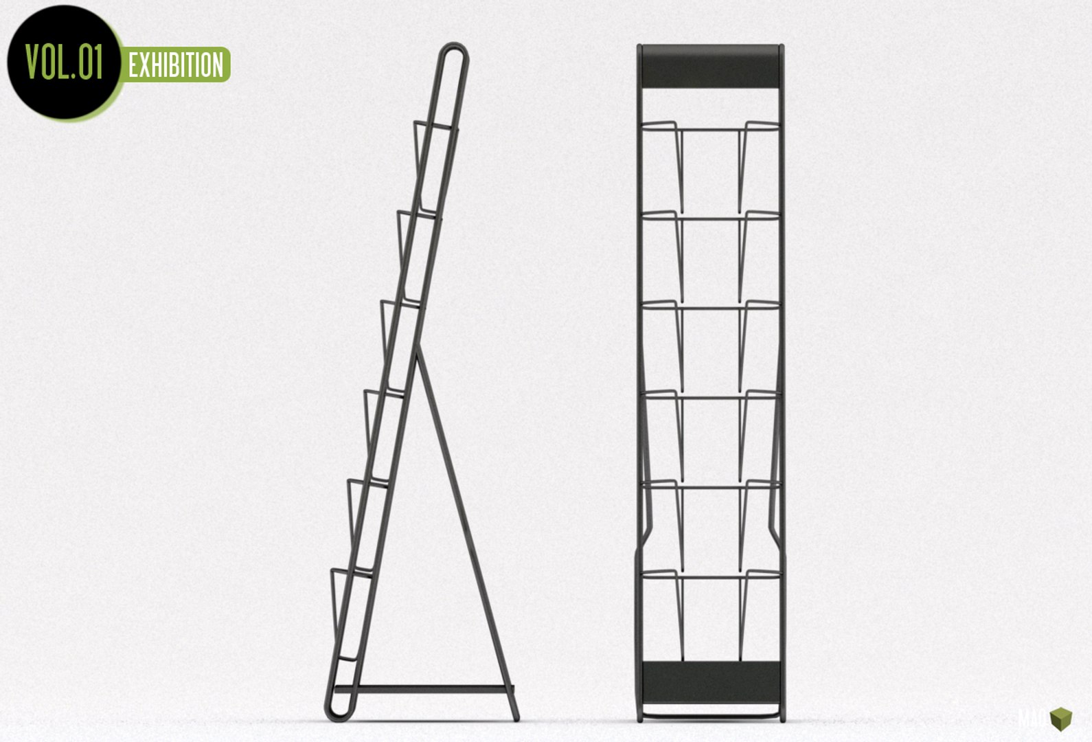 Leaflet Rack 3d Model