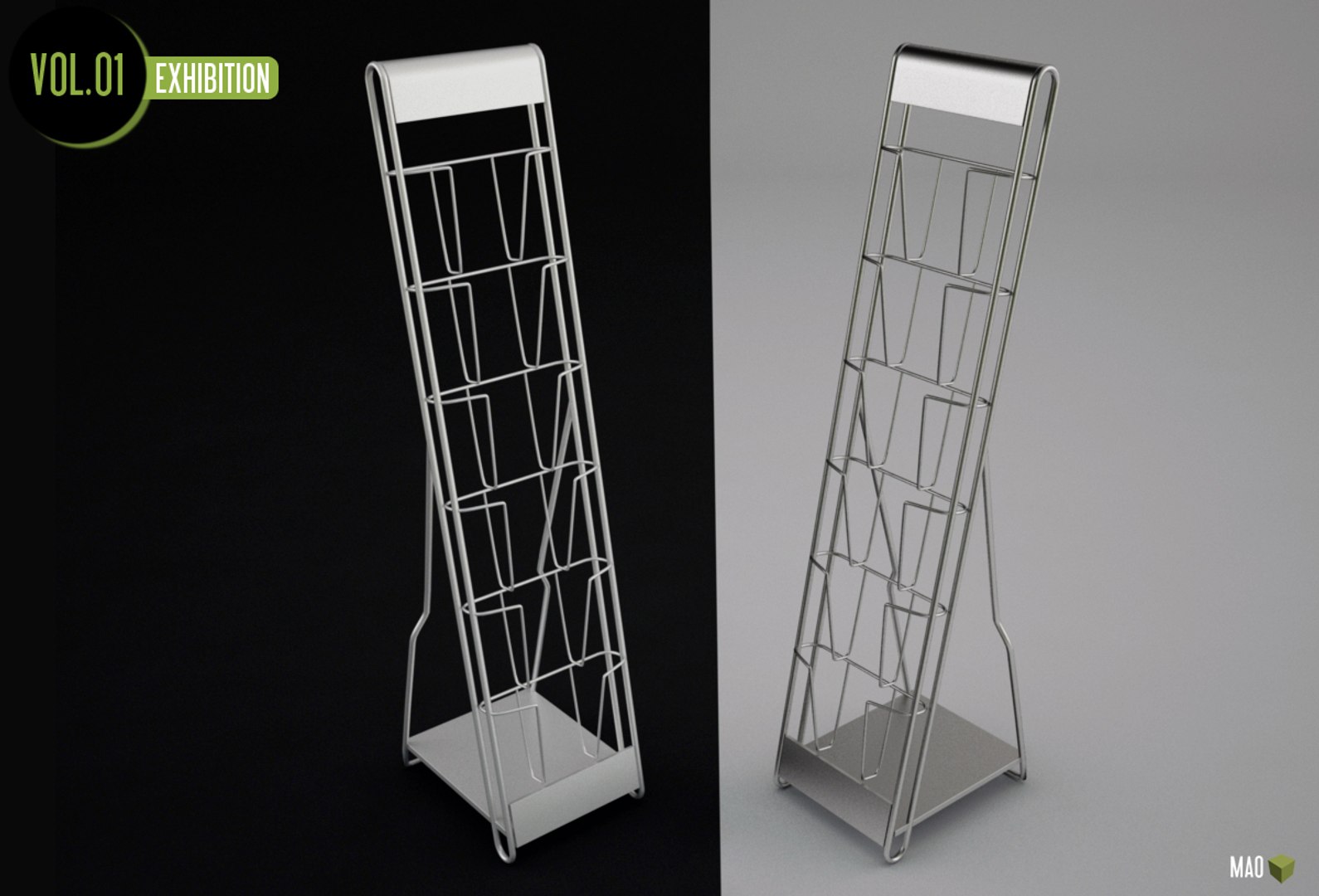 Leaflet Rack 3d Model
