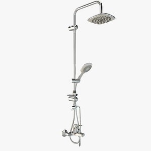 3D model shower set mixer