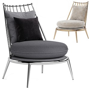 Aurora Iron Back Armchair By Cantori 3D model